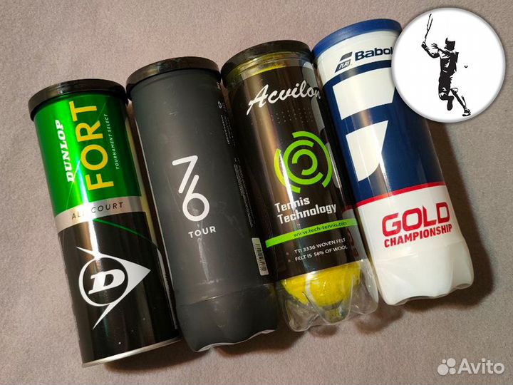 Мячи для тенниса acvilon babolat 7/6 dunlop