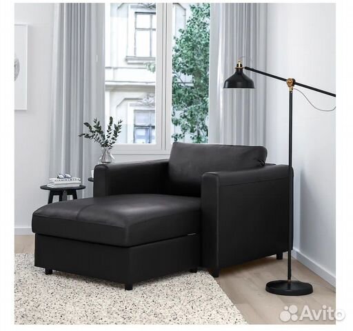 Козетка кресло с местом хранения кожа Икеа Вимле