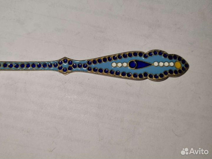 Ложка серебряная с эмалью