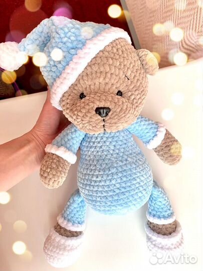 Мягкая игрушка Мишка в пижаме ручная работа