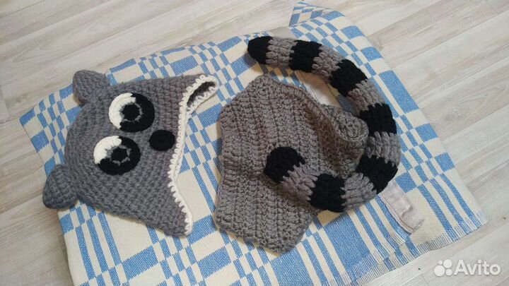 Шапочка и трусики енот для фотосессии