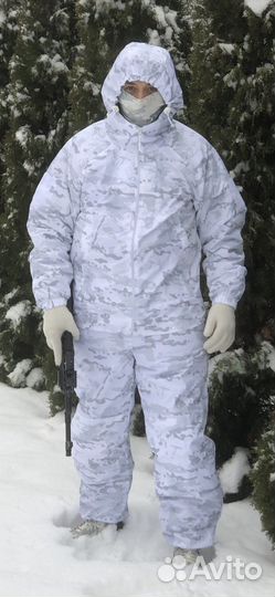 Зимний маскировочный костюм цвет белый мультикам