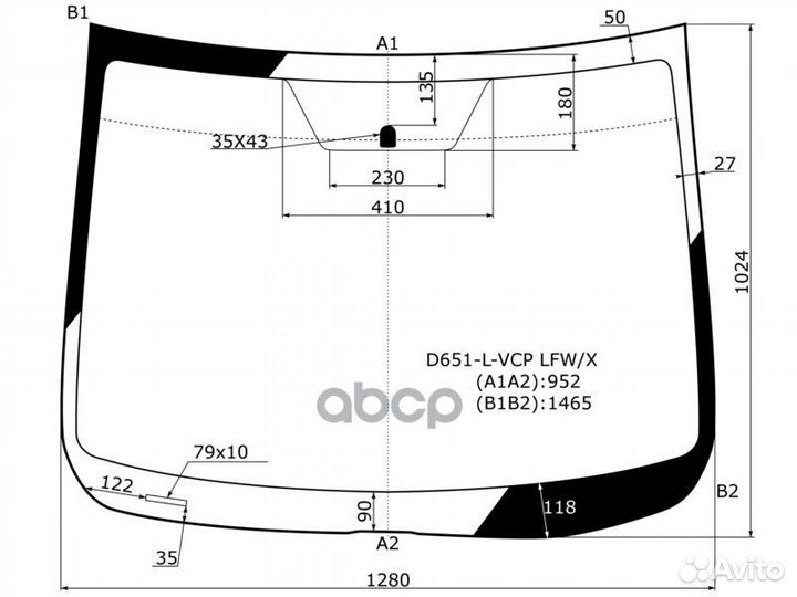 Стекло лобовое mazda 2 3/5D 07-14 D651-L-VCP LF