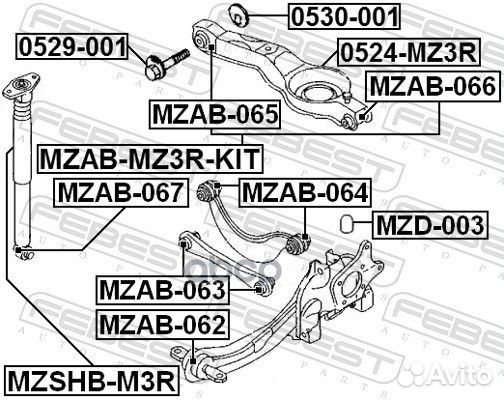 Болт эксцентрик mazda 3/5/CX-7 03- 0529-001 Febest