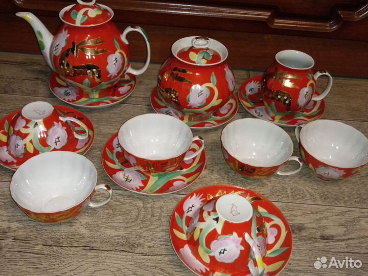 Сервиз чайный СССР,золотой олень