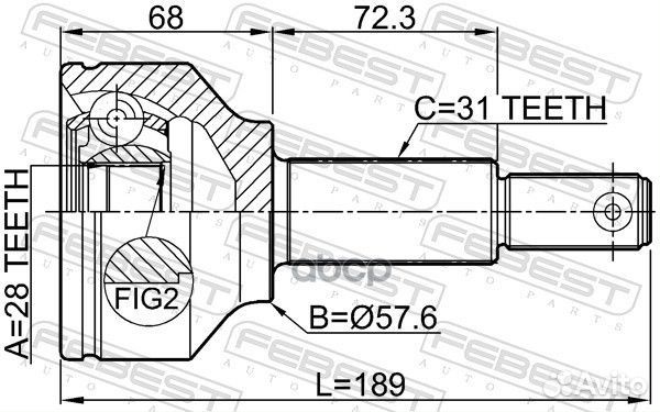 ШРУС внешний перед прав/лев ford explorer TUB