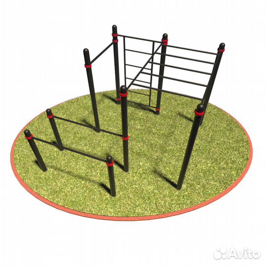 Т-032 Турник, брусья, рукоход, швед. стенка D89 м