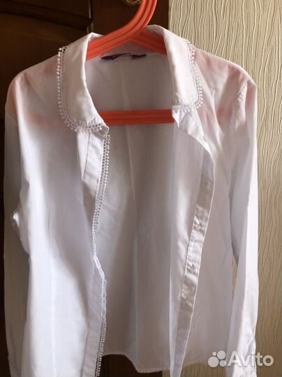 Блузка школьная для девочки 140-146 Button Blue