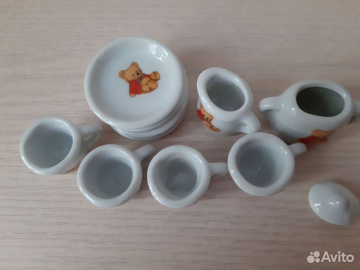 Кукольная посуда керамическая. Набор