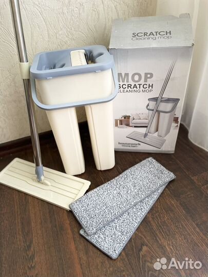 Швабра с отжимом и ведром новая
