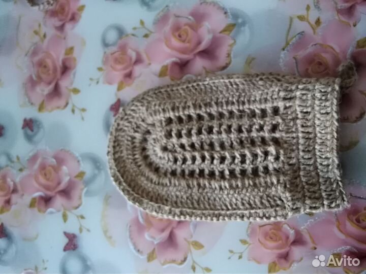 Джутовая варежка и джутовая мочалка