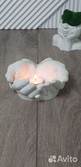 Гипсовое кашпо декор