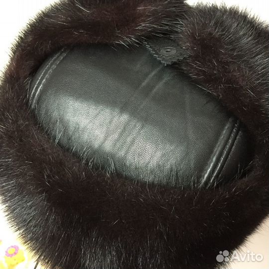 Шапка мужская норка и кожа