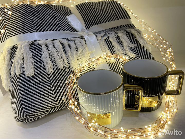 Плед носки кружка набор подарочный