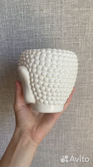 Кашпо голова будды гипс для цветов