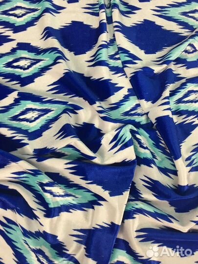 Велюр/Бархат с принтом на отрез