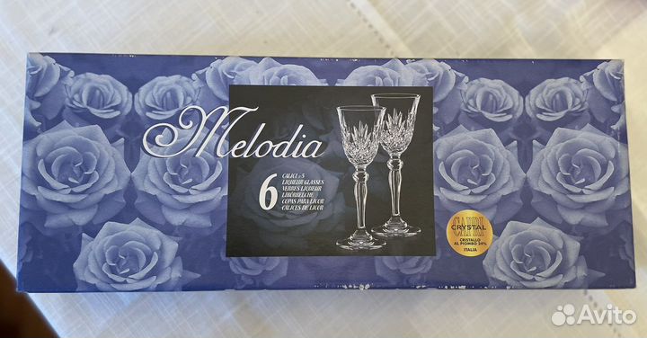 Хрустальные рюмки Италия новые Melody