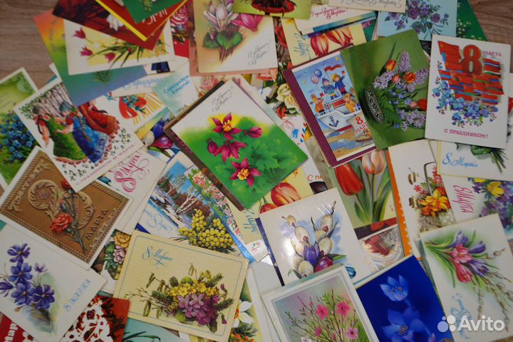 Открытки времен СССР, 8 Марта 120 шт. одним лотом