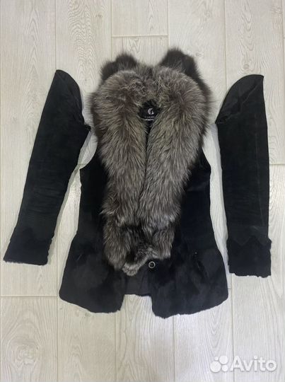 Дубленка/желетка(натуральная чернобурка)