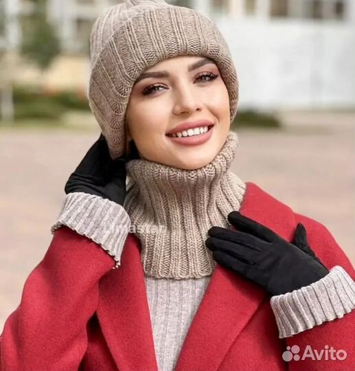 Комплект зимний шапка и снуд