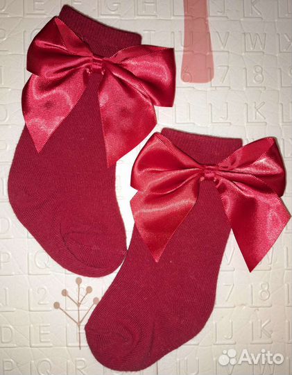 Гольфы (носки) детские с бантиком 16-19 размер