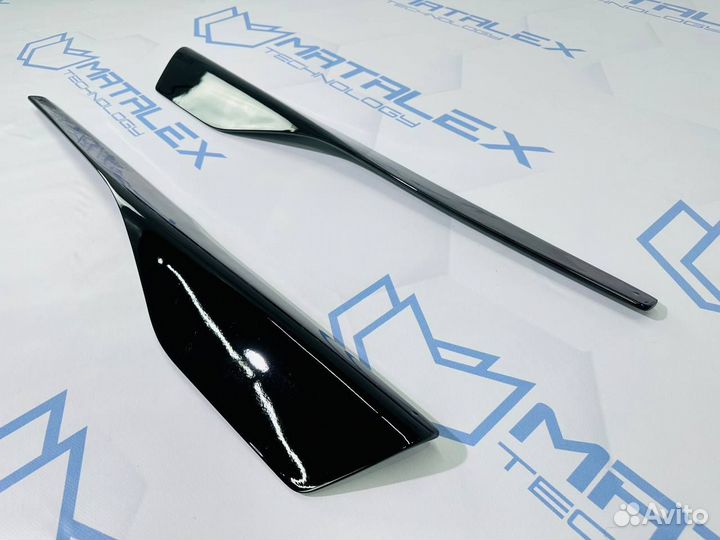 Накладки на пороги BMW G14 G15 G16 чёрный глянец