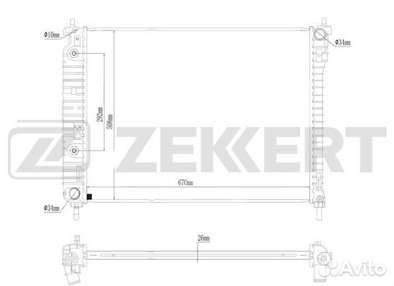 Радиатор охлаждения двигателя Chevrolet Captiva (C
