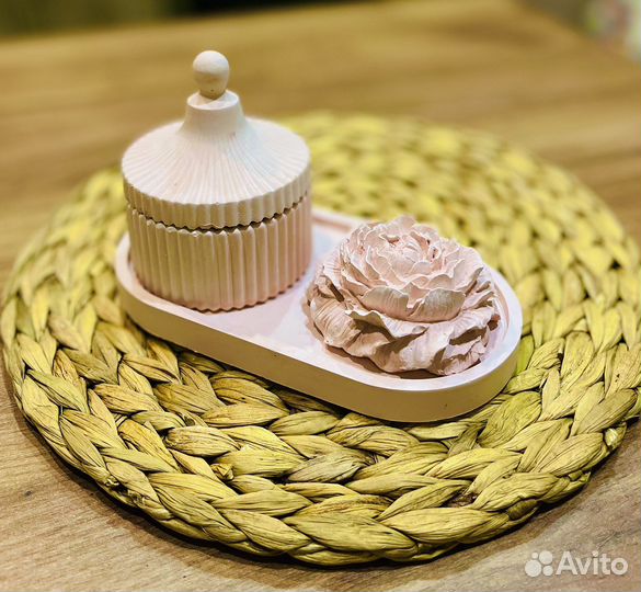 Изделия из гипса. Вазочка, шкатулка. Подарок