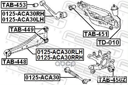 Тяга задняя верхняя левая (toyota RAV4 ACA3#/GS