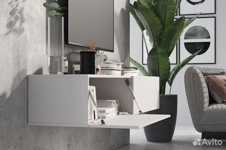 Somero Тумба под тв подвесная 140 Белый, Белый