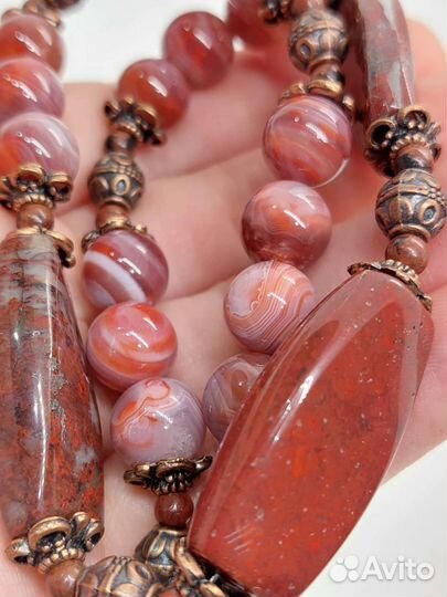 Колье Яшма, Агат