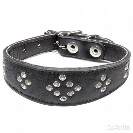 Triol Ошейник кожаный двойной селедка Каскад 15*30