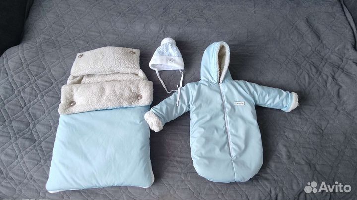 Конверт на выписку для мальчика зимний