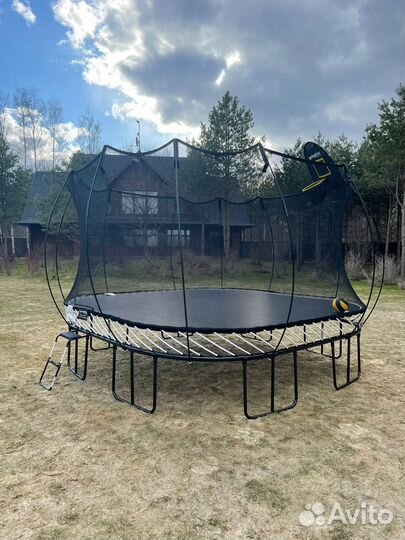 Батут квадратный S155 H с корзиной для мяча