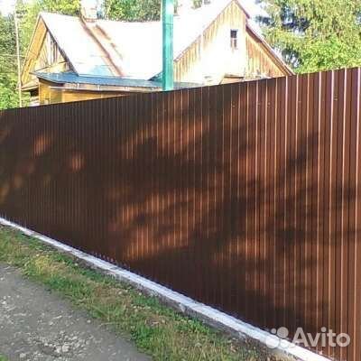 Профнастил для забора коричневый двухсторонний