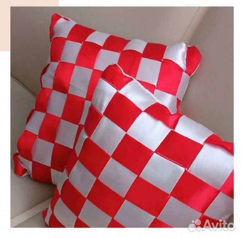 Декоративные подушки, 40*40 с атласными лентами