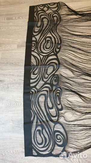 Ажурная гардина/ занавес чёрного цвета