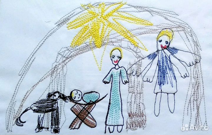 Разработка дизайна машинной вышивки по рисунку реб