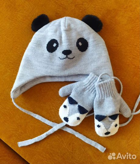 Комплект шапка+варежки детские бэби гоу