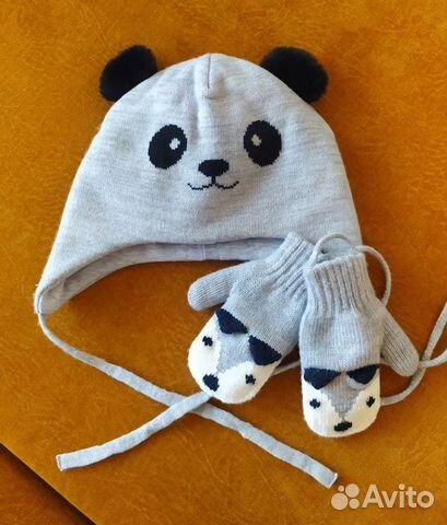 Комплект шапка+варежки детские бэби гоу