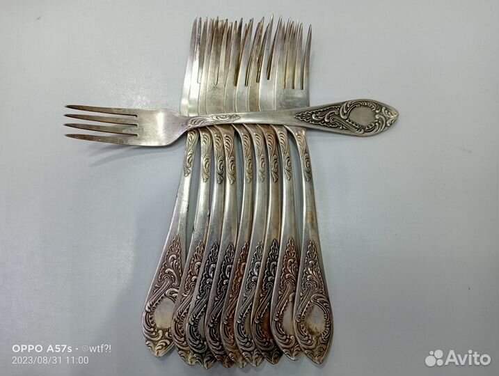 Набор. Ложки, вилки. Мельхиор