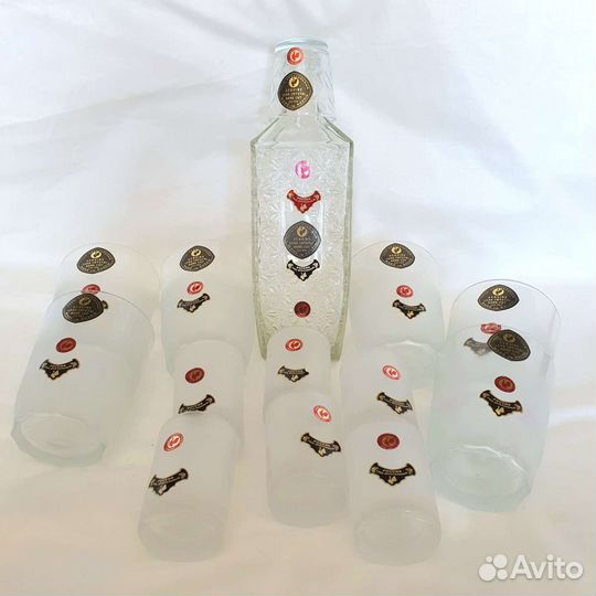 Набор хрусталь, графин, стаканы, рюмки