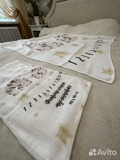 Муслиновая фотопелёнка для новорожденных, фотофон