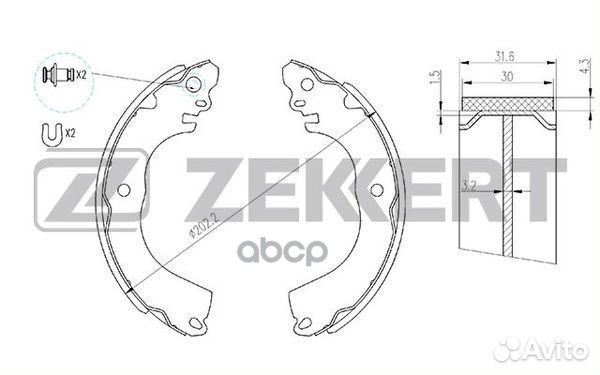 Колодки торм. бараб. задн. Citroen C-Zero 10