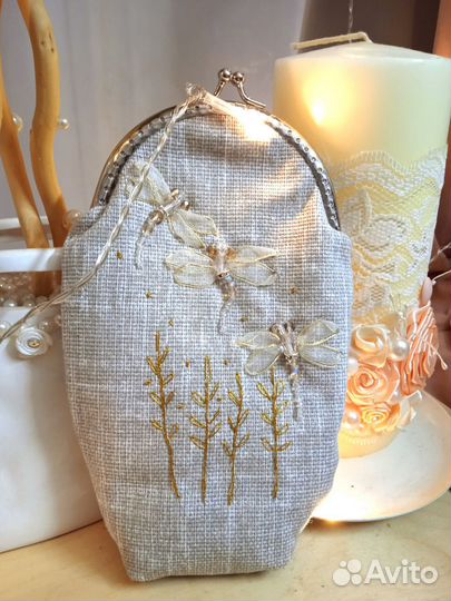 Чехол для очков, ручной работы