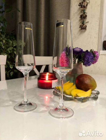 Чехия Bohemia/ Бокалы для шампанского 2шт. 160мл