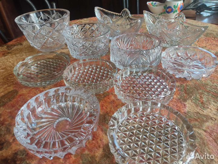 Хрустальные салатницы ссср,пепельницы