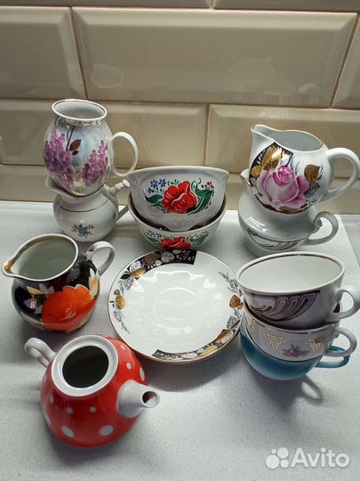 Молочники чашки блюда лфз, Дулево, Вербилки, Рига