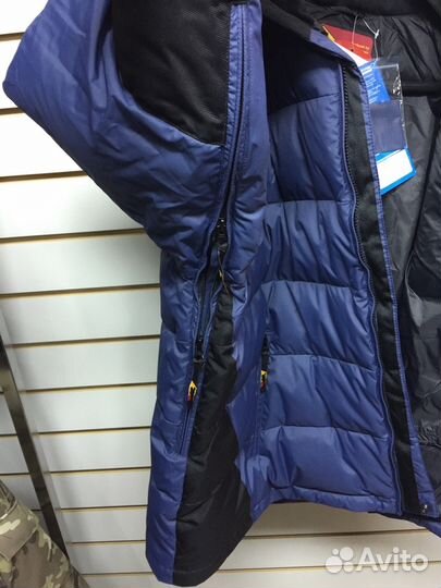 Пуховик синий