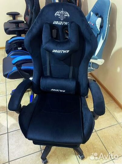 Игровое кресло с подставкой для ног Велюр Премиум